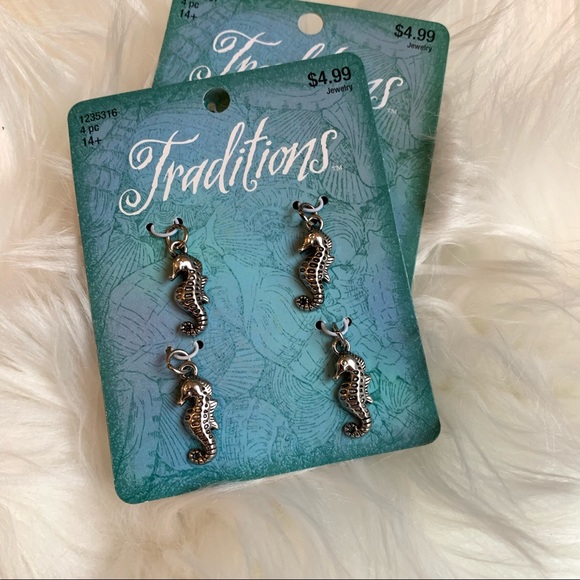 NWT Traditions Nautical Sea Life Turtle & Seahorse Jewelry Charm Packs Silver - Picture 4 of 6